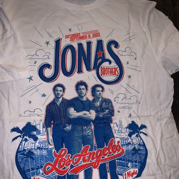 Tops - 2023 Jonas Brothers "The Tour" -Los Angeles Dodger Stadium Concert TShirt MEDIUM